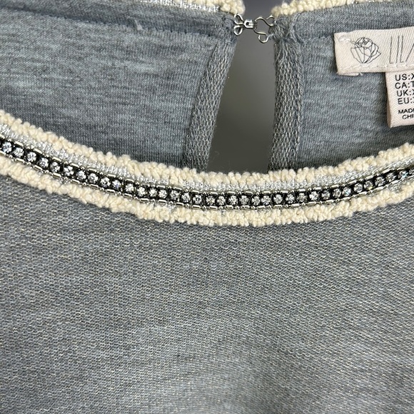 Lila Rose Womens Short Sleeves Round Neck Stretch Gray Casual Shift Dress - Picture 6 of 7